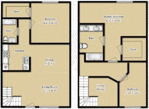 Sierra Canyon Apartments 3 Bed 2 Bath Floor Plan Sierra Canyon Apartments 3 Bed 2 Bath Floor Plan